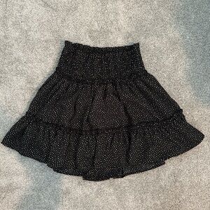 Altar'd State Black Bubble Mini Skirt Smocked Tiered